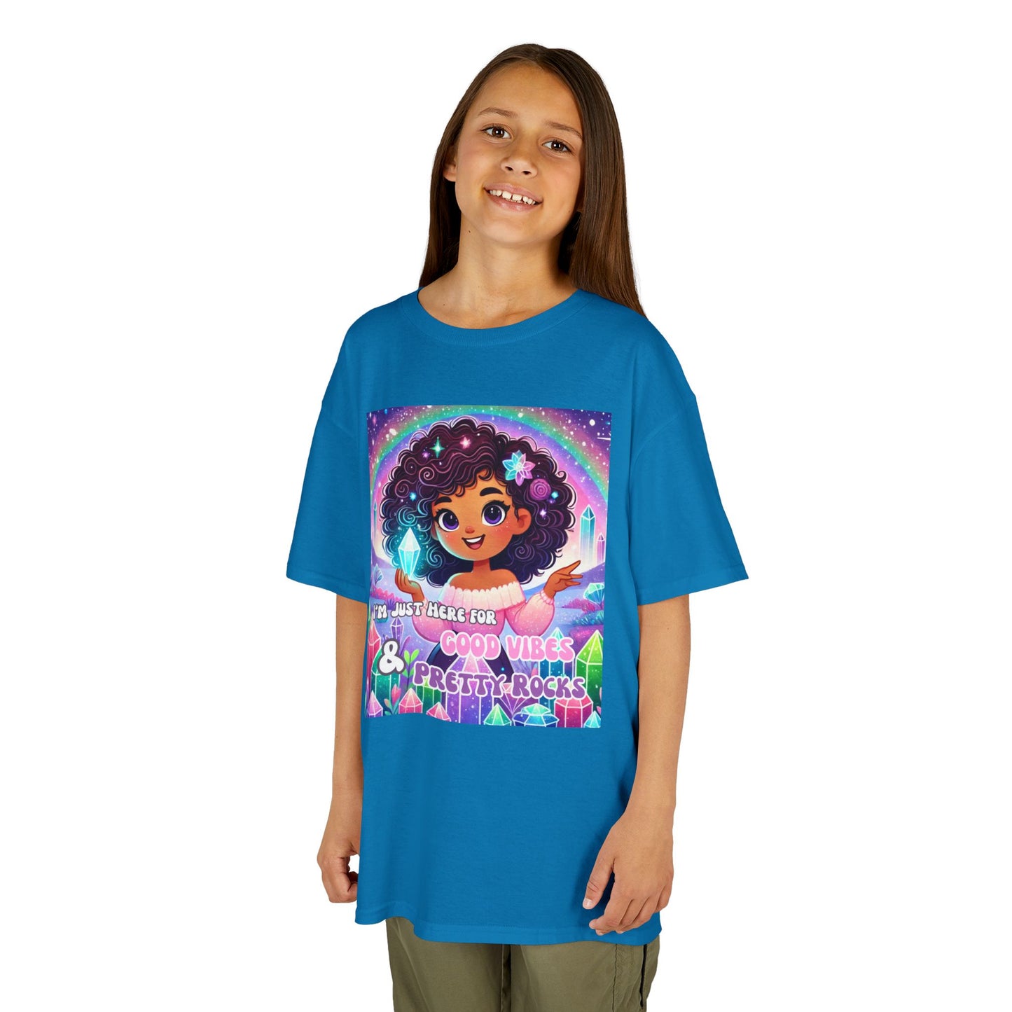 'I'm Just Here for Good Vibes and Pretty Rocks' Kids TShirt