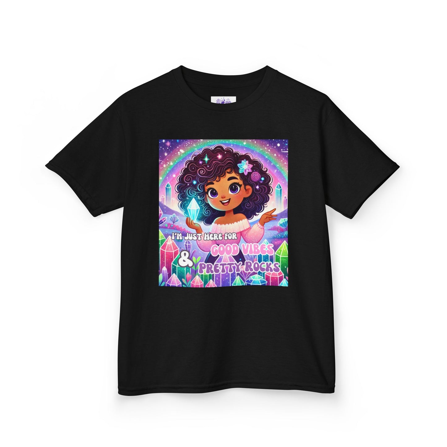 'I'm Just Here for Good Vibes and Pretty Rocks' Kids TShirt