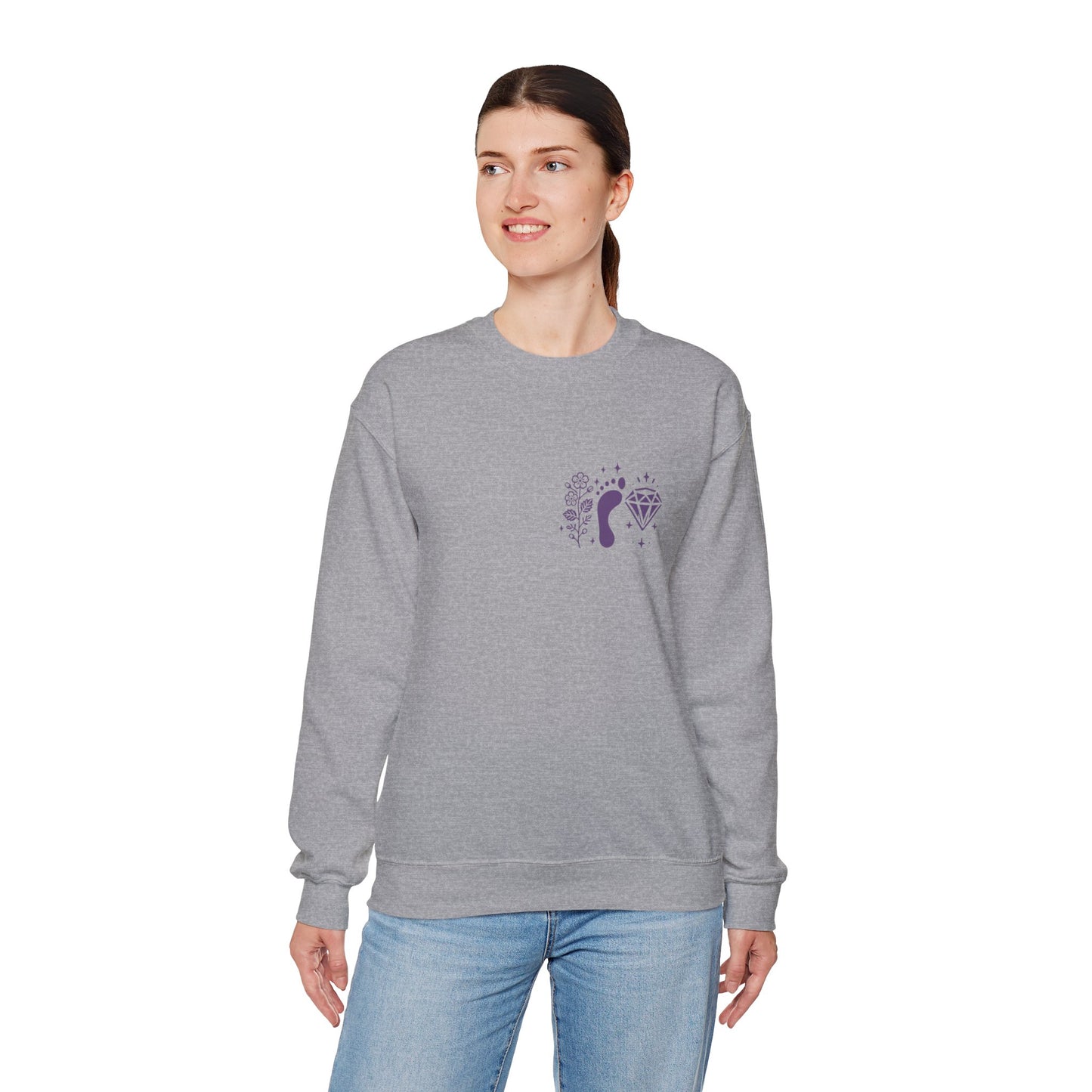 Inspirational Hawthorne Crystal Crew Neck Sweatshirt — Logo Design
