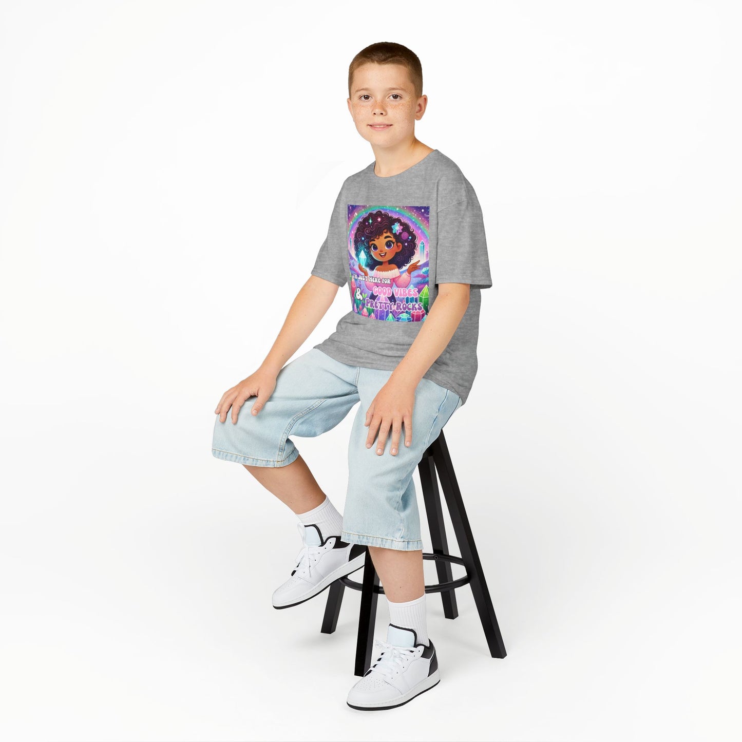 'I'm Just Here for Good Vibes and Pretty Rocks' Kids TShirt