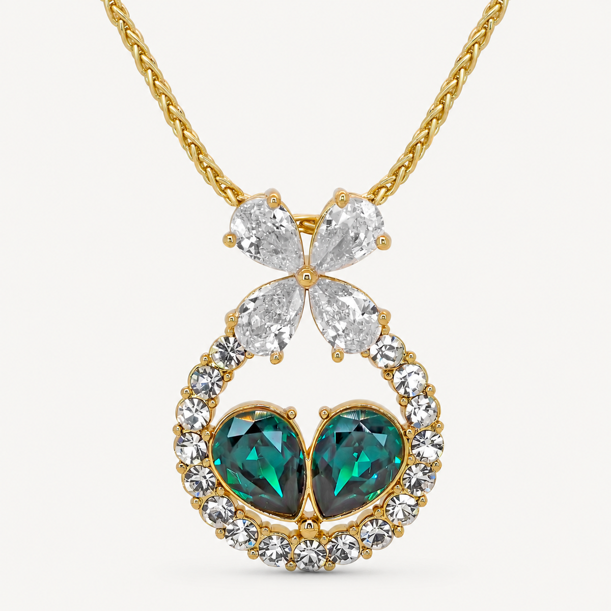 Emerald Heart Pendant Necklace