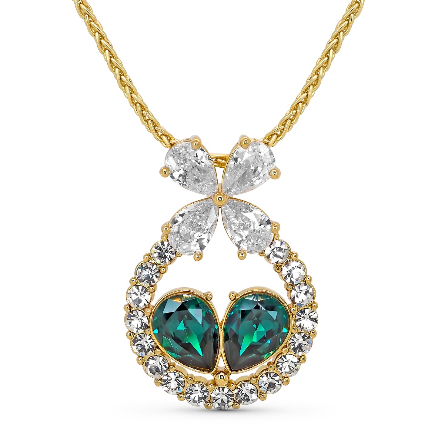 Emerald Heart Pendant Necklace