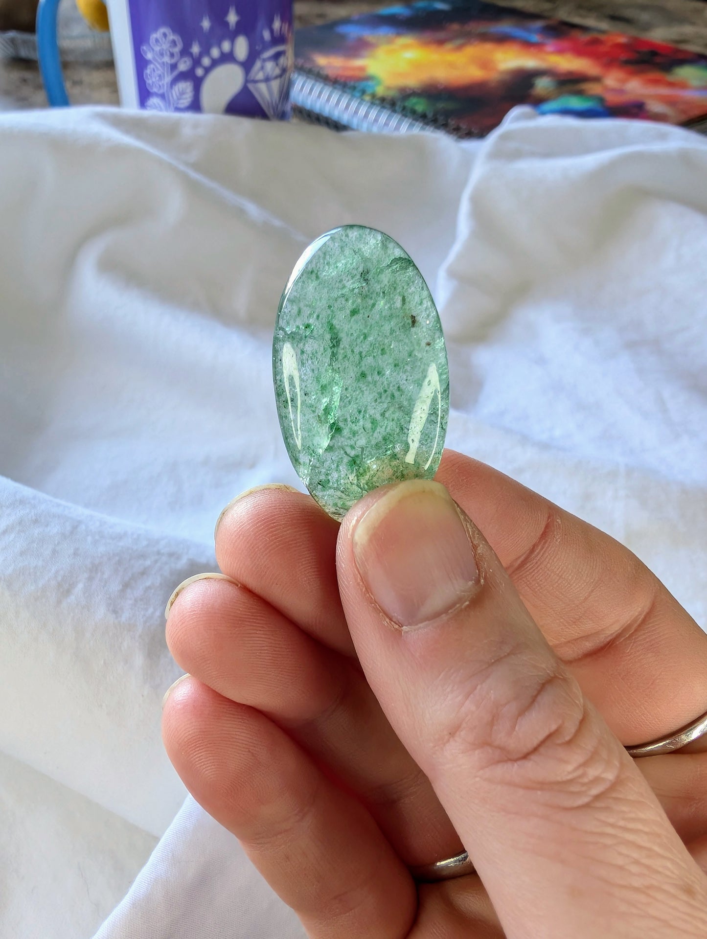 Green Strawberry Quartz (Aventurine) Cabochon Creation