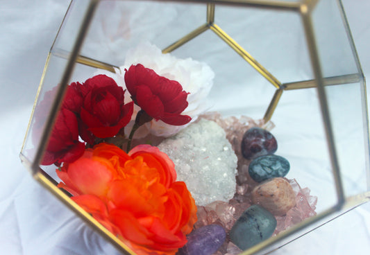 Crystal Geode Terrarium Sugar Quartz - The Sweet Spot