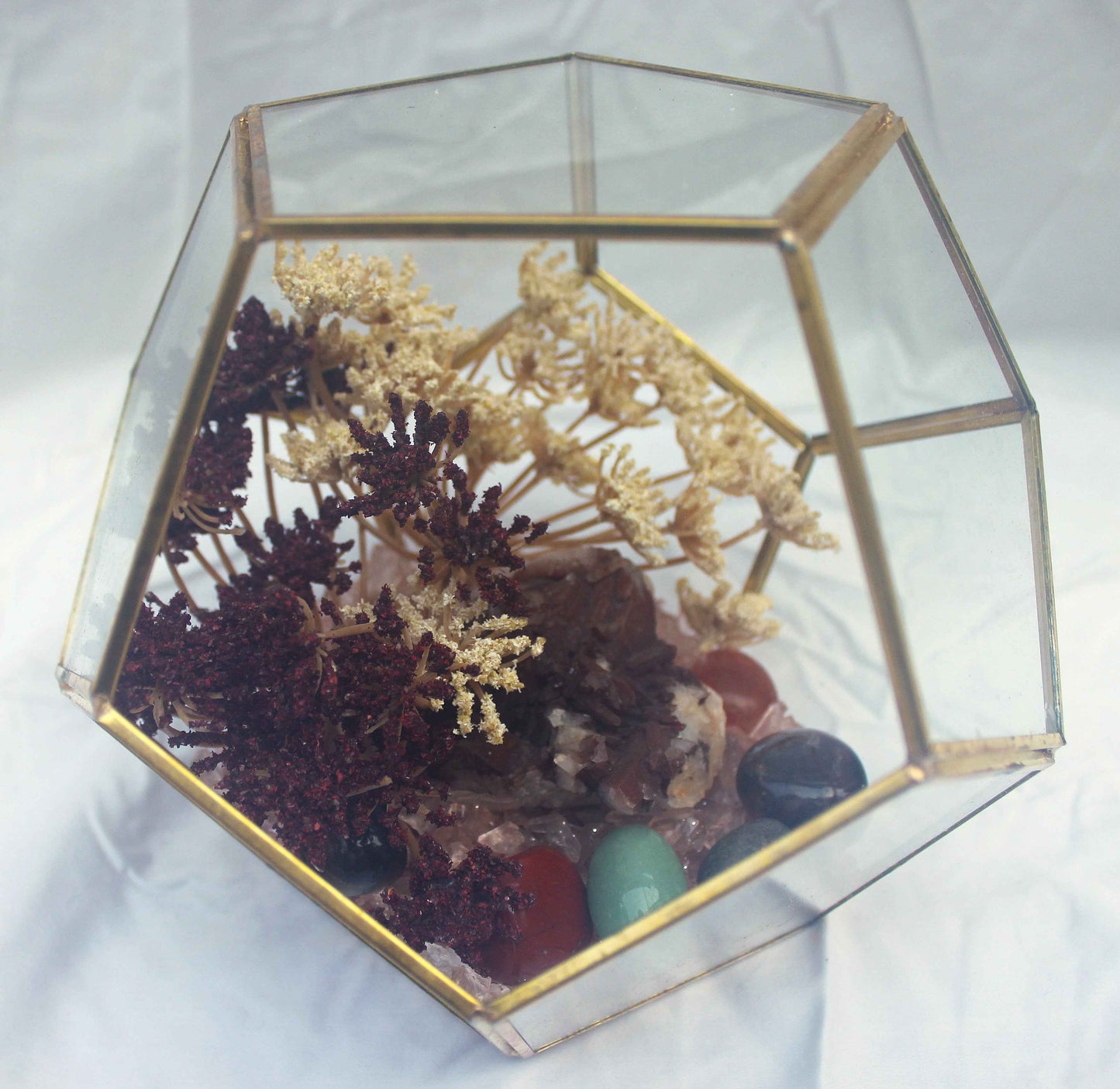 Crystal Geode Terrarium Hematoid Quartz - Grounded Garden