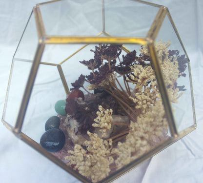 Crystal Geode Terrarium Hematoid Quartz - Grounded Garden
