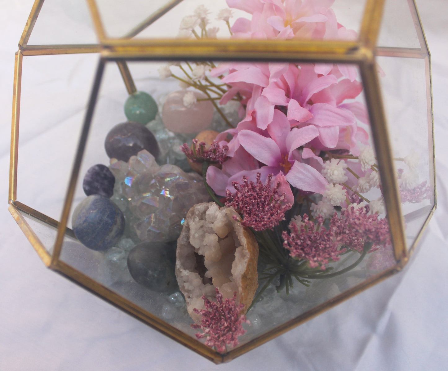 Crystal Geode Terrarium Angel Aura and Quartz - Divinity Depth