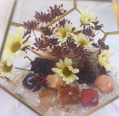 Crystal Geode Terrarium Heat Treated Citrine - Forged Flame