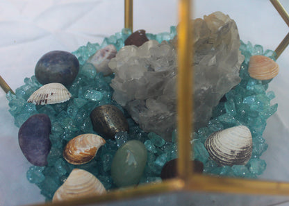 Crystal Geode Terrarium Scalenohedral Calcite - Dogtooth Tides