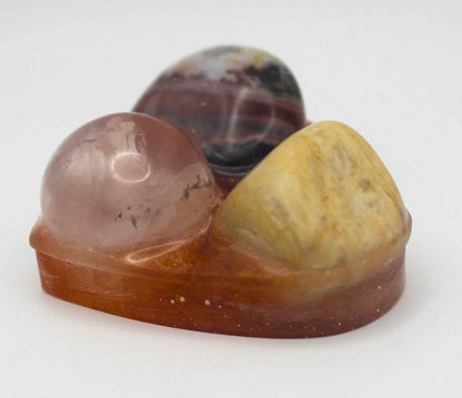 Resin Crystal Fidget Heart – Tactile Soothing Pocket Stone