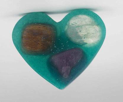 Resin Crystal Fidget Heart – Tactile Soothing Pocket Stone