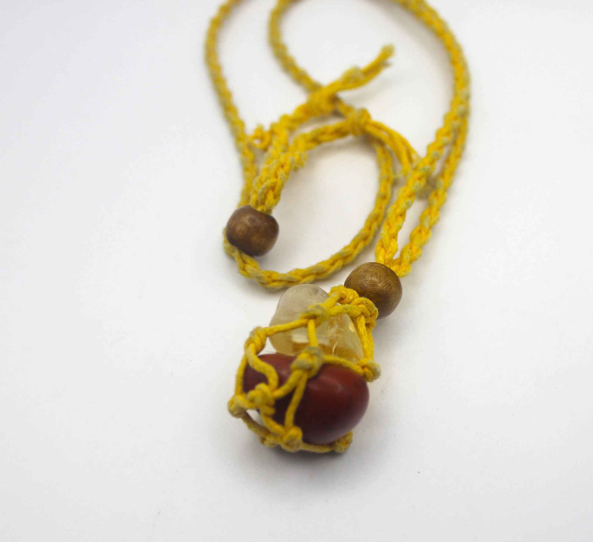 Macrame Crystal Cage Necklace - Adjustable and Customizable