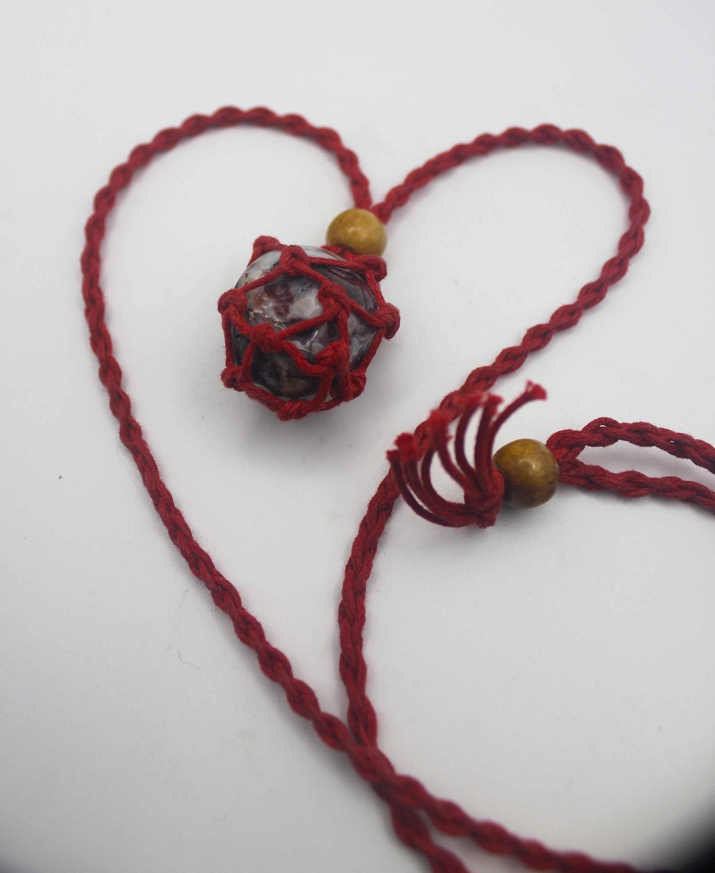 Macrame Crystal Cage Necklace - Adjustable and Customizable