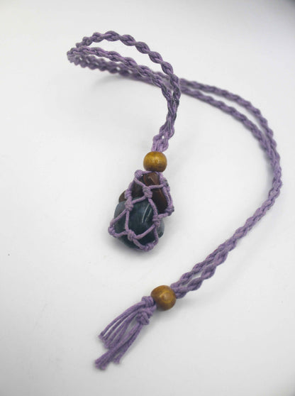 Macrame Crystal Cage Necklace - Adjustable and Customizable