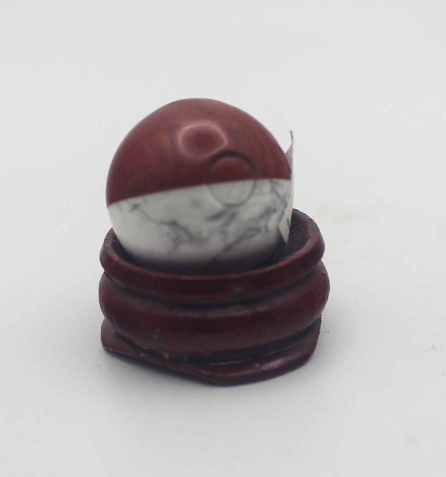 Howlite/Red Jasper Pokeball with Base