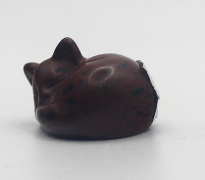 Mahogany Obsidian Sleeping Cat