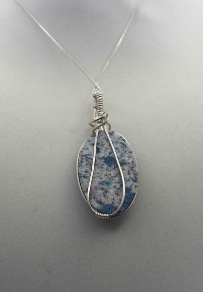Argentium Silver K2 "Blueberry" Jasper Pendant Necklace