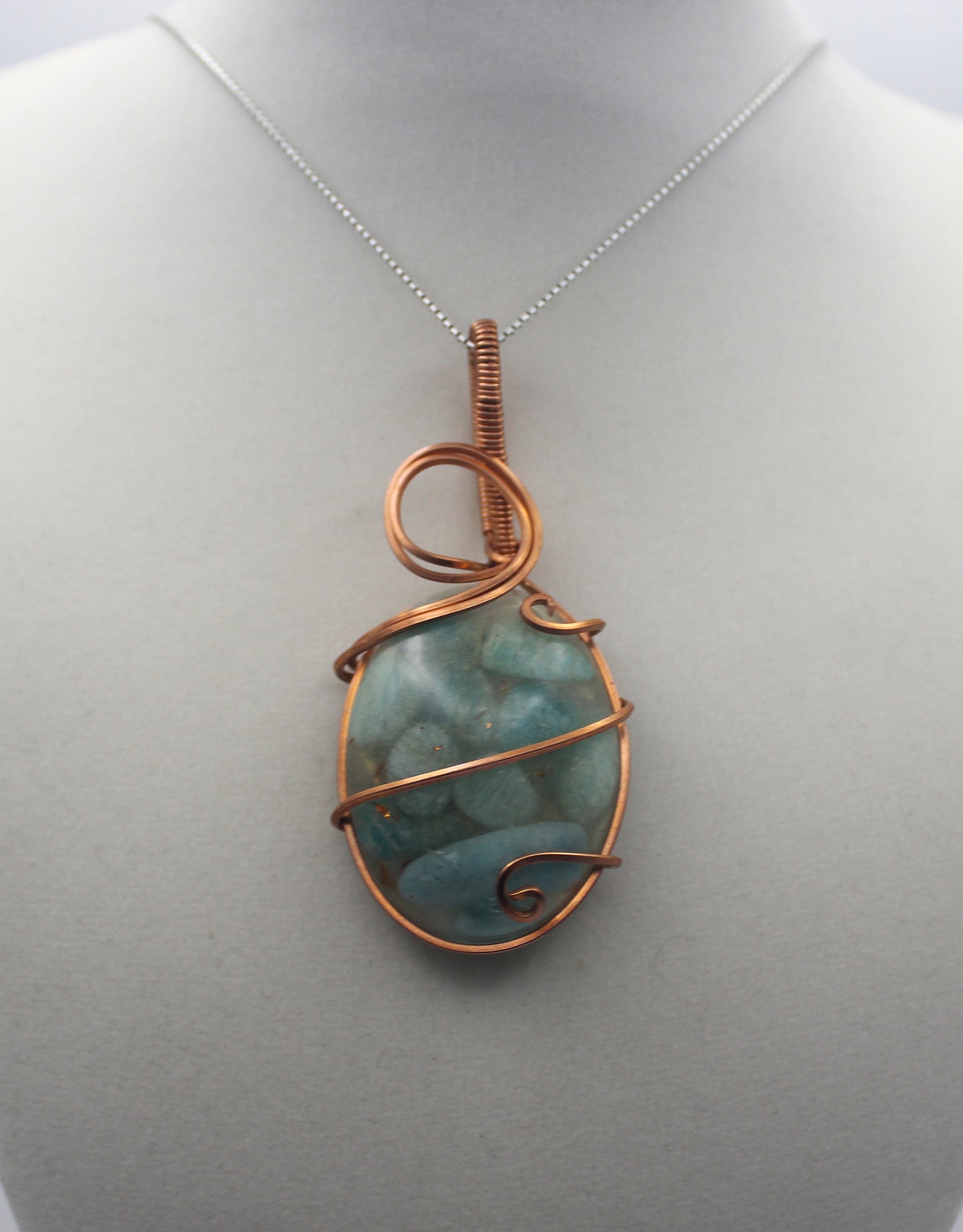 Raw Copper Amazonite Pendant Necklace