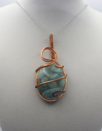 Raw Copper Amazonite Pendant Necklace
