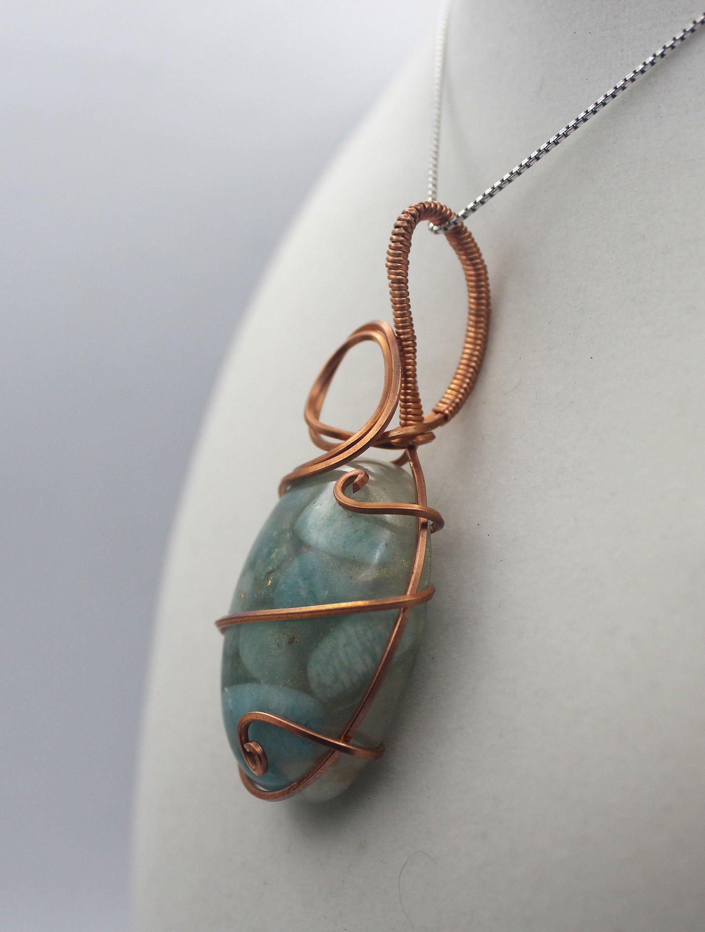 Raw Copper Amazonite Pendant Necklace