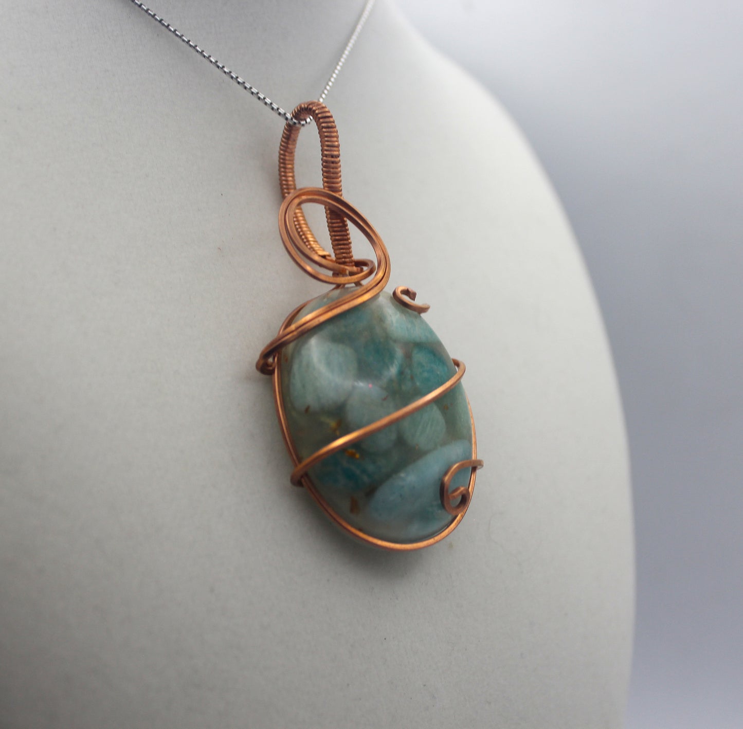 Raw Copper Amazonite Pendant Necklace
