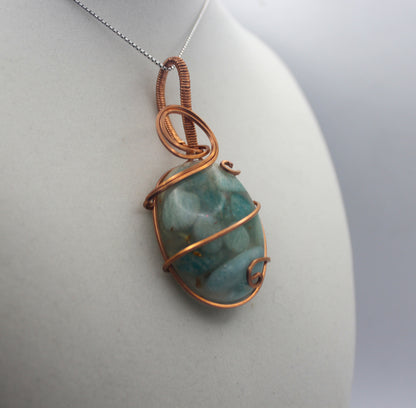 Raw Copper Amazonite Pendant Necklace