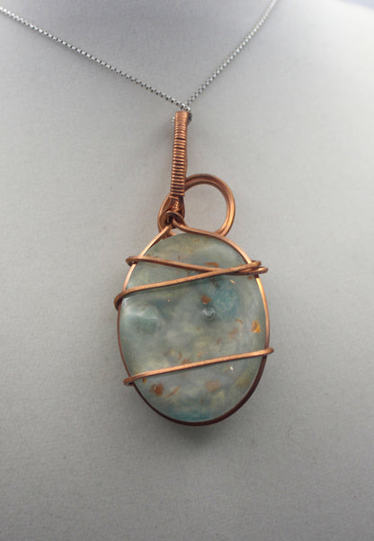 Raw Copper Amazonite Pendant Necklace