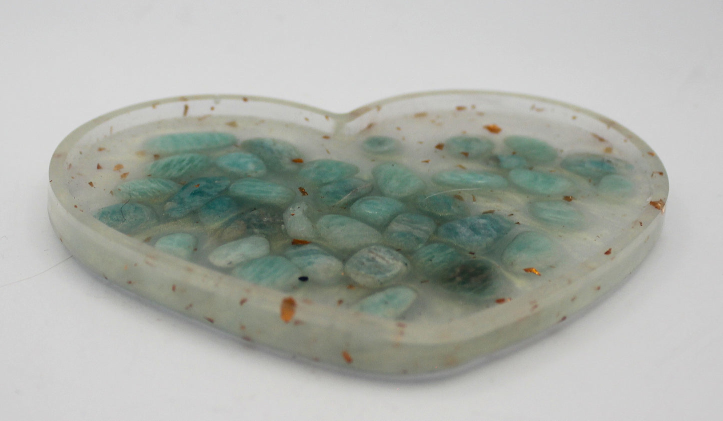 Resin Crystal Chip Heart Tray Lipped