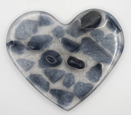 Resin Crystal Chip Heart Tray Flat