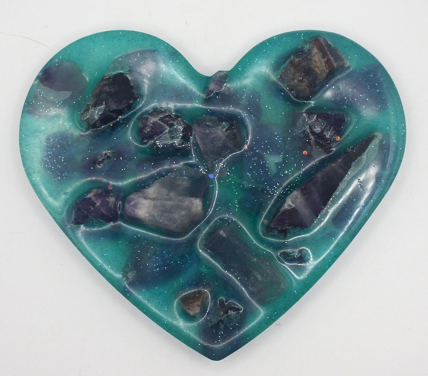 Resin Crystal Chip Heart Tray Flat