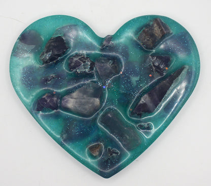 Resin Crystal Chip Heart Tray Flat