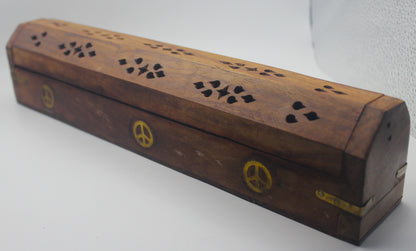 Coffin Incense Burner with Hidden Compartment