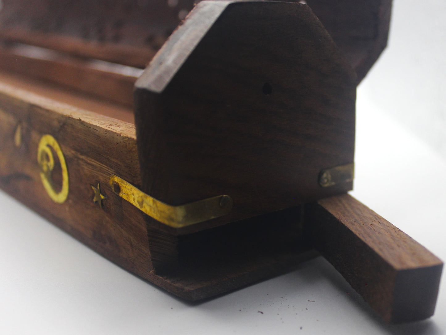 Coffin Incense Burner with Hidden Compartment