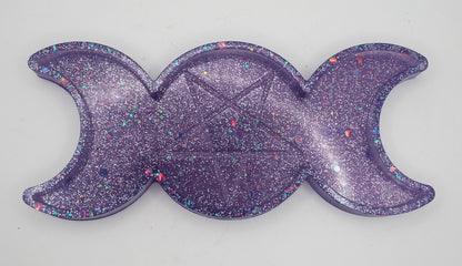 Resin Triple Moon Pentacle Star Trinket Tray