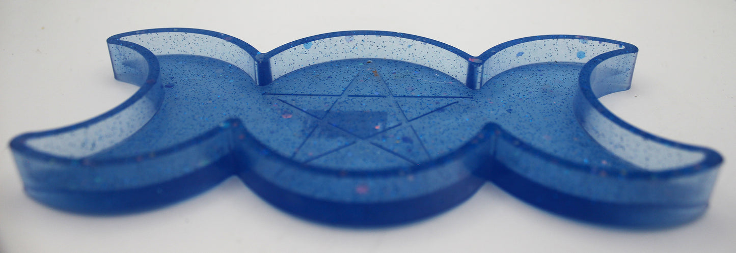 Resin Triple Moon Pentacle Star Trinket Tray