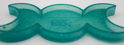 Resin Triple Moon Pentacle Star Trinket Tray