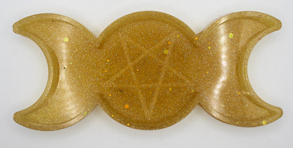 Resin Triple Moon Pentacle Star Trinket Tray