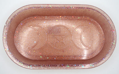 Resin Triple Moon Trinket Tray