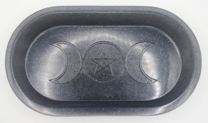 Resin Triple Moon Trinket Tray