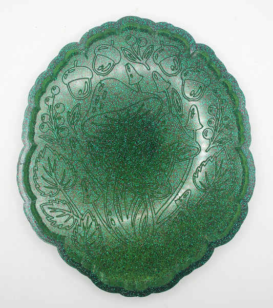 Resin Mushroom Woodsy Trinket Tray