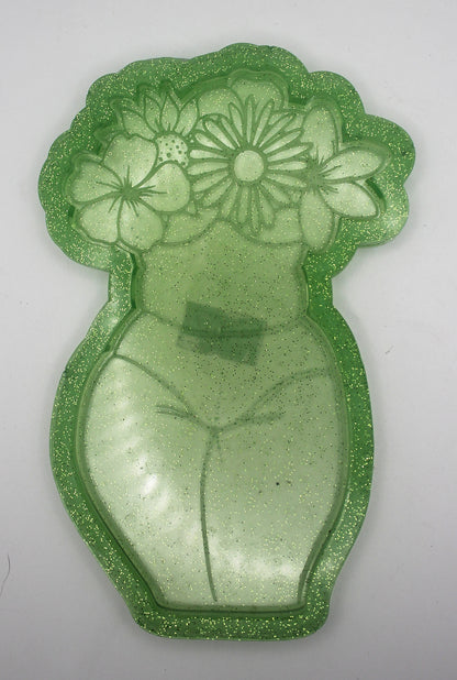 Resin Floral Goddess Trinket Tray