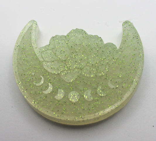 Resin Moon with Phases and Flower