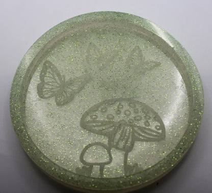 Resin Mushroom Butterfly Trinket Tray