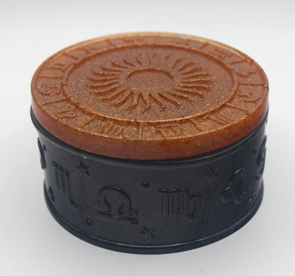 Zodiac Trinket Box with Sun and Star Lids