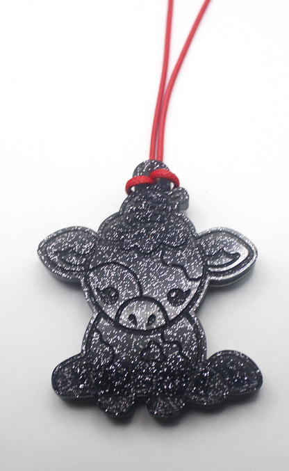 Resin Cute Cow Necklace