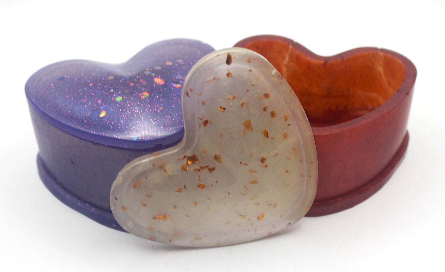 Resin Heart Trinket Box