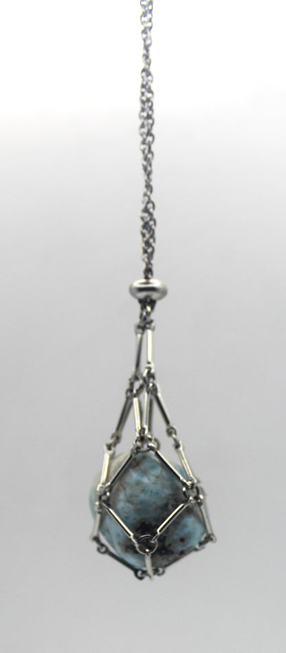 Metal Crystal Cage Necklace