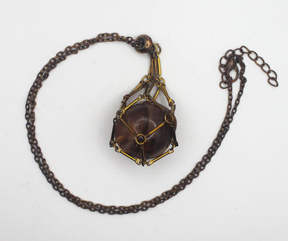 Metal Crystal Cage Necklace