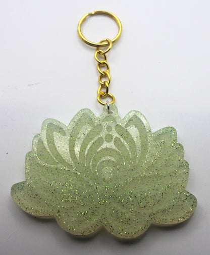 Resin Lotus Flower Keychain