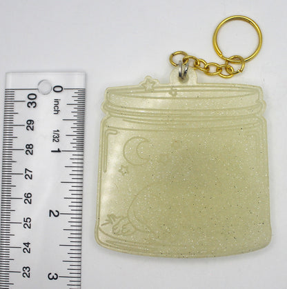 Resin Sleeping Cats Jar Keychain